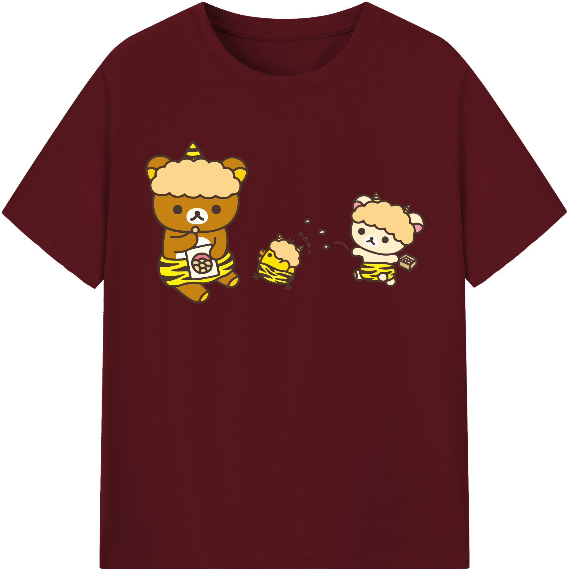 （画像用） リラックマ リラックマ キイロイトリ Rilakkuma Korilakkuma Kiiroitori 綿100％半袖Tシャツ（フロントプリント）